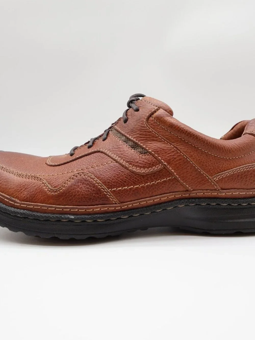 Hush Puppies Pathway Mens 10.5 Tan Leather Comfort Oxford Shoes H100746 NOS